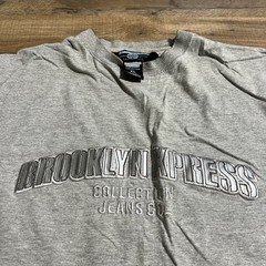 VTG Brooklyn Express Bklyn Xpress T-Shirt Gray Mens Size XL Spell Out