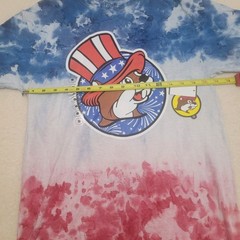 Buc-ee’s 4th Of July SZ. Sm. NWT Tye- Dye Beaver Uncle Sam Tag Date 2020