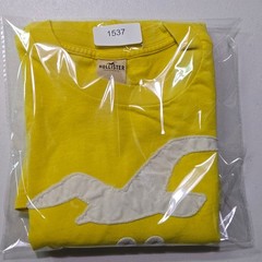 Hollister Mens T Shirt Large Yellow Applique Seagull 22 Logo Surf Y2K Graphic L