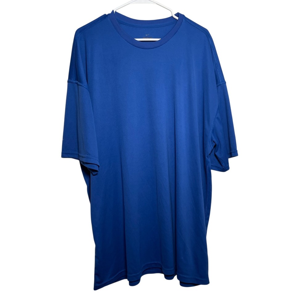 Nike T-Shirt Men’s XL 1XL Blue Short Sleeve Solid Athletic Crew Neck Shirt