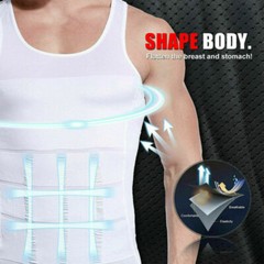 SecondSkin Men’s Shaper Cooling T-Shirt Slimming Body Shaper Compression Tops US