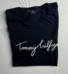 Tommy Hilfiger women Embroidered Logo Crew Neck Short Sleeve T-Shirt navy XXL