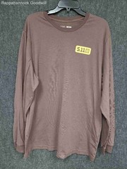 5.11 Tactical Men’s Brown Long Sleeve Always Be Ready Graphic T-Shirt Sz XL