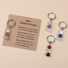 Drogomen Positive Vibes Keychain for Women, Natural Gemstone Healing Crystal …