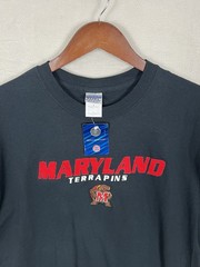 Maryland Terrapins T Shirt Men’s L Black Crewneck Short Sleeve Pre Shrunk Cotton