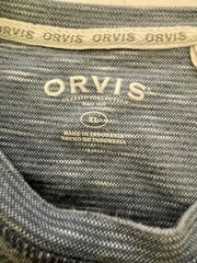 Orvis Men’s Shirt Heather Blue/ Grey Long Sleeve Pullover Chest 48 XL EUC