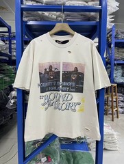 American Streetwear Printed Tee Vintage Washed Loose Crew Neck T-Shirt Unisex