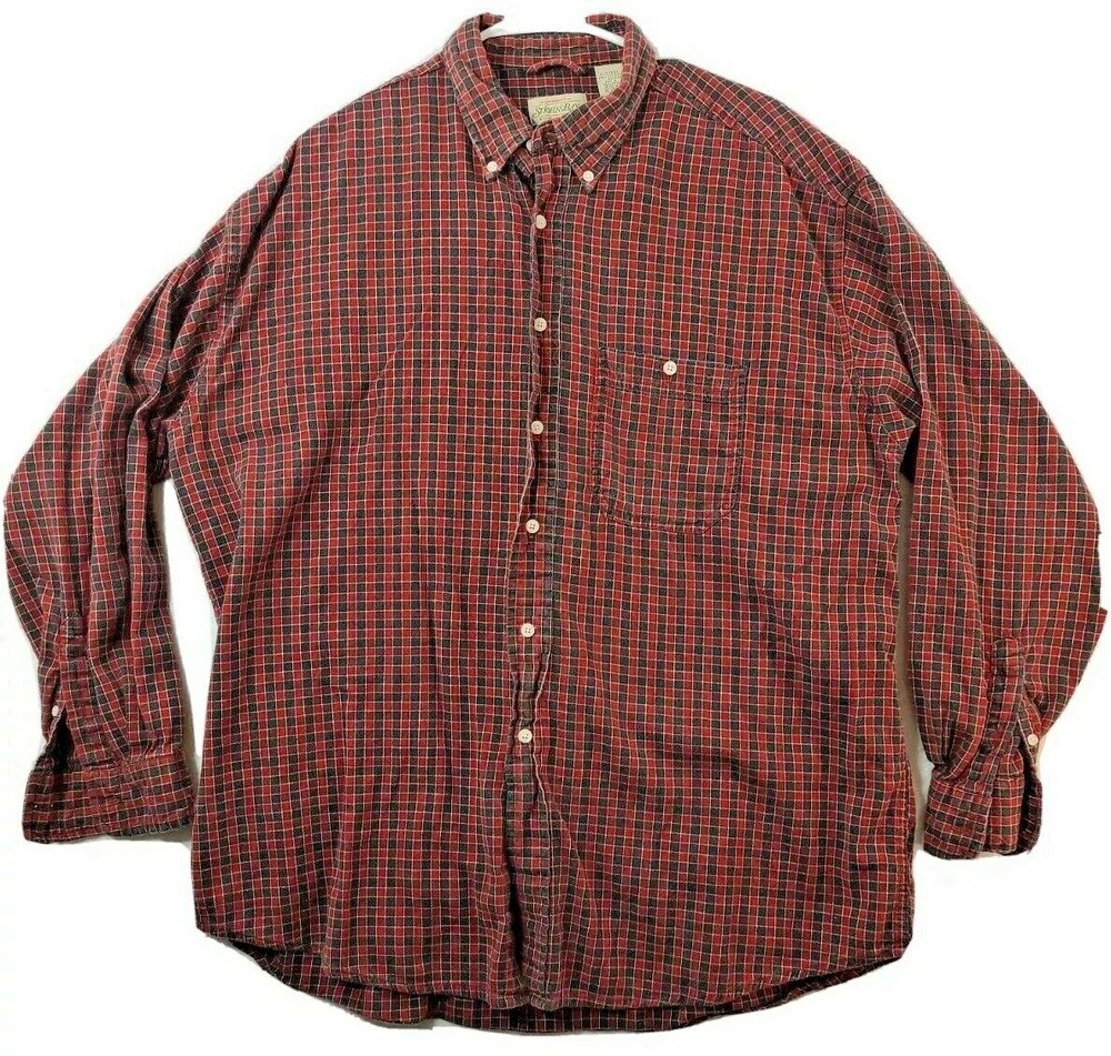 St. John’s Bay Mens XLT Red Plaid Long Sleeve Flannel Shirt
