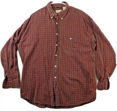 St. John’s Bay Mens XLT Red Plaid Long Sleeve Flannel Shirt