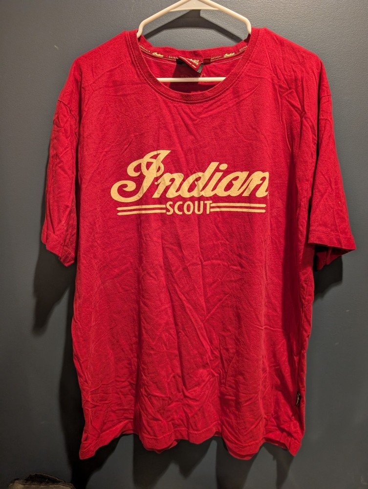 Indian Motorcycle Scout Red T-Shirt Mens XL Short Sleeve Graphic Tee Biker