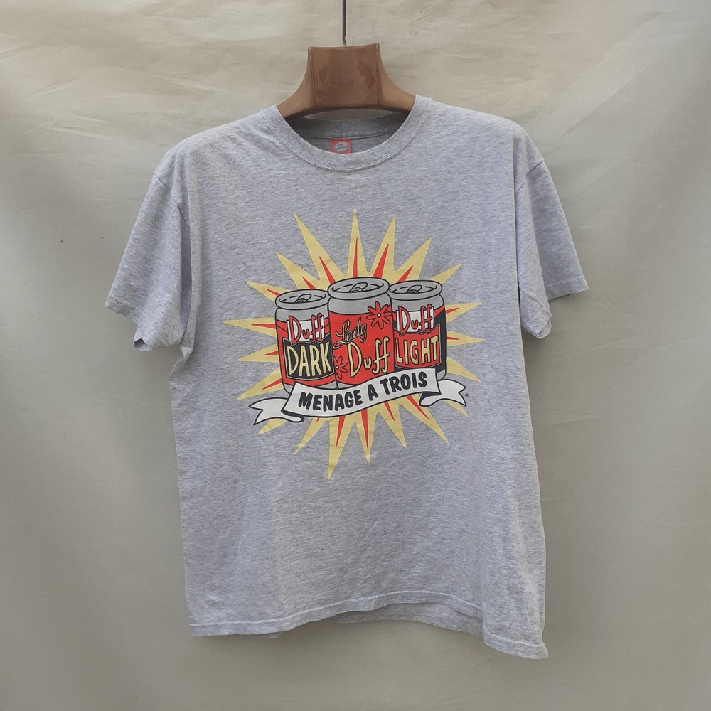 Menage A Trois Duff Lady Dark Simpsons Men’s Medium Light Grey Marl