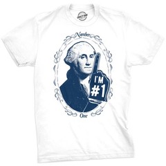 Mens George Washington Number 1 T Shirt Funny 4th Of July Tee for Guys