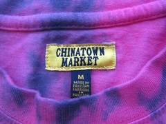 Chinatown Market THANK YOU Crewneck L/S T-Shirt Size Med Pink Green Tie Dye