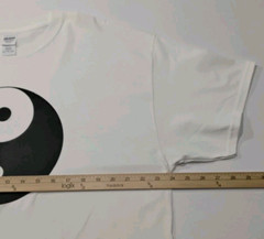 New Men’s YIN YANG T-Shirt XL Taoism 100% Cotton White Short Sleeve