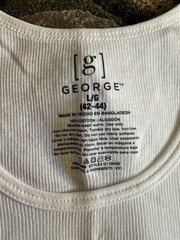 George Men’s White Tank top – undershirts size Large (42/44) 5 pack new w/o tags