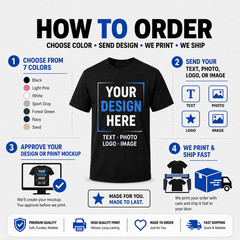 Custom Text T-Shirt Personalized Name Logo Men’s Crew Neck Tee S-5XL