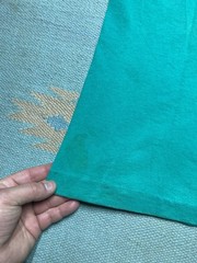 Vintage 90s pocket t shirt blank teal turquoise aqua distressed grunge large