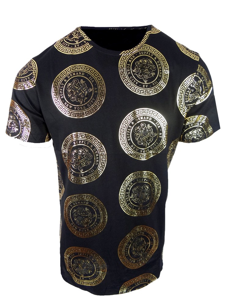 Designer T-Shirt Italian Striped Tropical Floral Tiger Animal Print Men Slim Fit