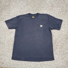 Carhartt Shirt Mens Large Black Short Sleeve Tee Work Wear Outdoors Adult A9*