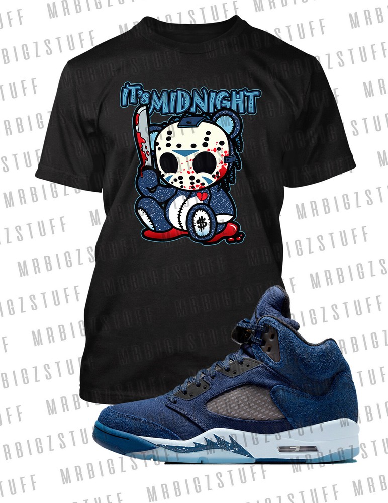 Jason Its Midnight Graphic Tee Shirt To Match J5 Midnight Navy Sneaker Big Tall