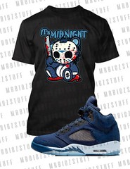 Jason Its Midnight Graphic Tee Shirt To Match J5 Midnight Navy Sneaker Big Tall