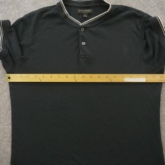 Banana Republic Shirt Mens Medium Black Henley Short Sleeve Contrasting Trim