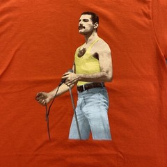 Freddie Mercury Shirt Mens Small Orange Short Sleeve Crew Neck Queen Rock Music
