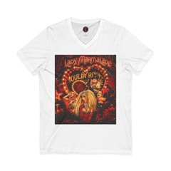 Retro Neon Pop Art V-Neck Graphic Tee Movie Soundtrack Streetwear Shirt 3005