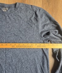 LL Bean Men TShirt Medium Tall Navy Long Sleeve Traditional Fit 100% Cotton