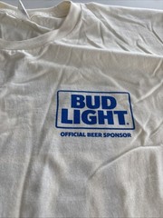 Bud Light Official Beer Sponsor NFL Short Sleeve T-Shirt Men’s XL Cream Tultex