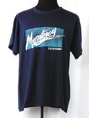 VTG 80s B & J MONTEREY California Navy Blue Souvenir S/S T-Shirt XL Made in USA