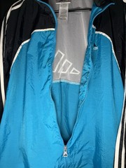Vintage Black and Blue Adidas Windbreaker Size L Breathable Full Zip Up Hoodie