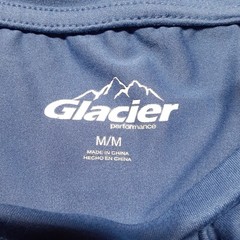Glacier Mens Performance T-Shirt M Blue Crew SS Athletic Polyester Spandex
