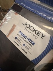 JOCKEY ESSENTIALS 3-Pack Men’s Crew Neck T-Shirts Durable Cotton Black Size Med