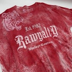 Rawyalty Couture T-Shirt Mens 3XL Red Silver Foil Rhinestone V-Neck Streetwear