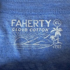 Faherty Henley Shirt Men’s XL Blue Long Sleeve Soft Cloud Pima Cotton Modal