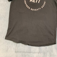 American Eagle Outfitters T Shirt Mens Medium Black “AE77” Graphics Round Neck