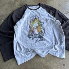 Aeropostale graphic tee long sleeve two tone y2k grunge boho size M