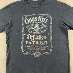 Affliction Chris Kyle Shirt Mens XL Blue Distressed Short Sleeve Graphic Tee USA