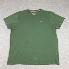 Tommy Bahama Shirt Mens L Green Tagless Crewneck Logo Stretch Cotton Jersey Tee