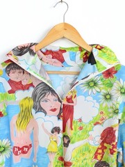 Prada Ss’19 Flashback Print Turtleneck Jersey Top LongSleeve, Size XL