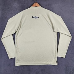 Patagonia Sunshade Shirt Mens Large Retro Khaki Bonefish Graphic Zipper Pocket