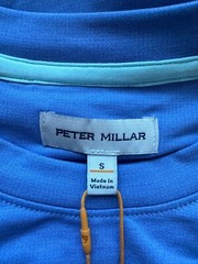Peter Millar Mens Blue Crown Sport Cradle Performance Crewneck T-Shirt Size S