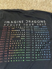 Imagine Dragons Evolve 2017 Concert Tour T-Shirt 2-Sided Graphics Black Sz S
