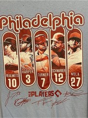 Light Blue Philadelphia Phillies MLB Players Graphic Tee with Red Accents