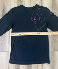 Nike Air Jordan #23 Black Long Sleeve Crewneck Tee Mens Sz Small 100% Cotton
