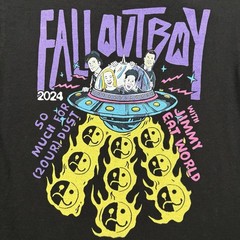 Fall Out Boy T Shirt Mens Medium Black Stardust Tour Promo Band Tee Punk Emo Y2K