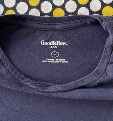 Goodfellow & Co Standard Navy Blue Size XL Cropped Cut Off Crewneck T-Shirt