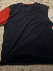 Tommy Hilfiger Denim Men’s XL Colorblock Crew Neck Pocket Logo Tee Red/Gray