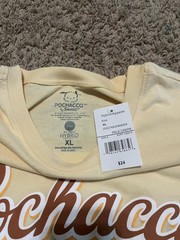 NWT Sanrio Pochacco Cute Yellow Short Sleeve Shirt Pochacco W/ Ice Cream Size XL